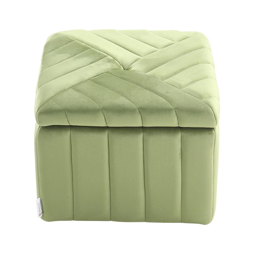 Upholstered Velvet Storage Ottoman Footstool Living and Home