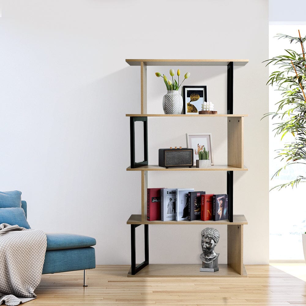 4-Tier Creative Wooden Bookshelf Living and Home