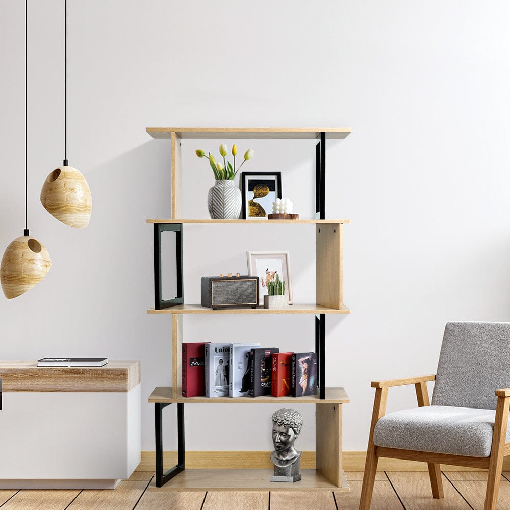 4-Tier Creative Wooden Bookshelf Living and Home