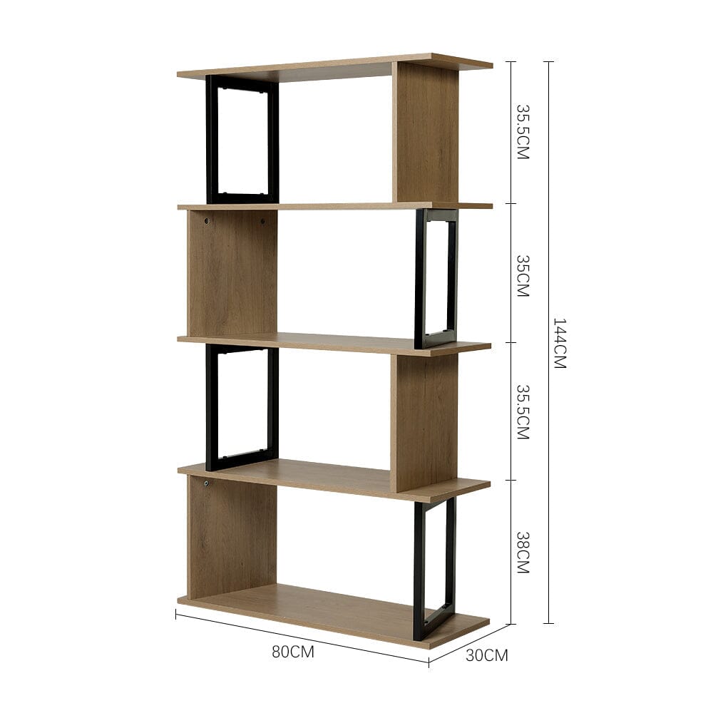 4-Tier Creative Wooden Bookshelf Living and Home