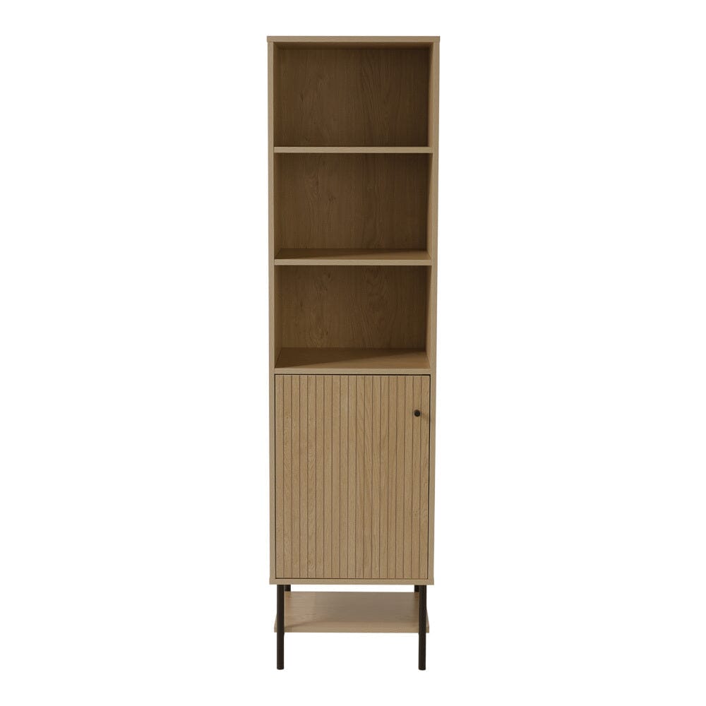 Freestanding Wooden Tall Cabinet with Bottom Shelf Living and Home