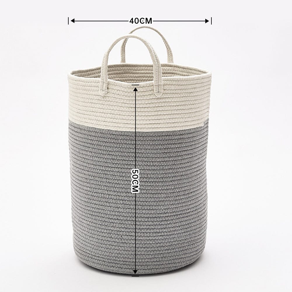 Cotton Woven Clothes Hamper Laundry Basket with Hooks Laundry Baskets Living and Home