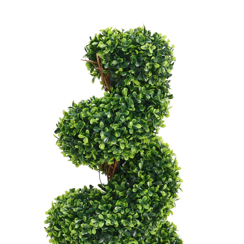 2 Pack Artificial Topiary Spiral Boxwood Tree Fake Plant Artificial Plants Living and Home