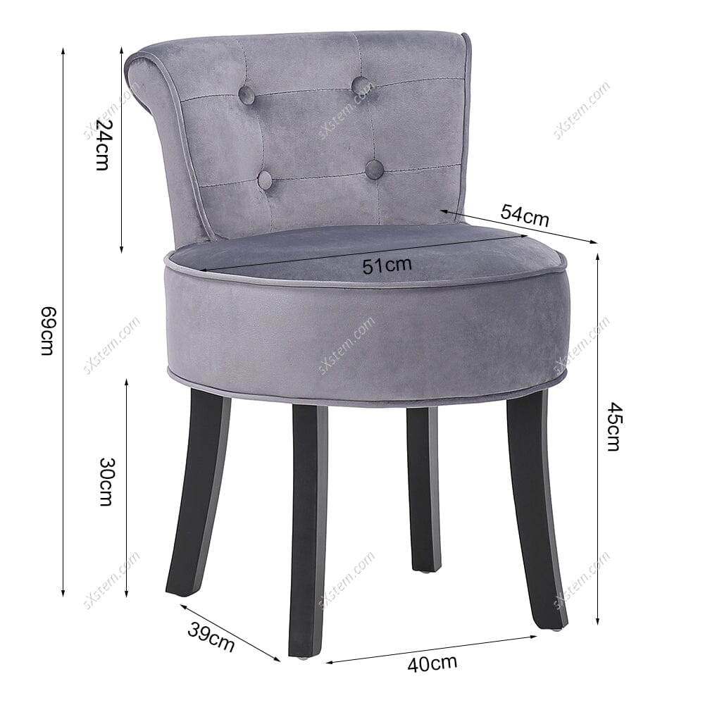 Velvet Vanity Stool with Thick Cushion Living and Home