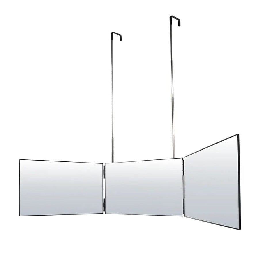 Foldable Tri-Fold Mirror with Extendable Adjustable Hanging Design for Makeup Living and Home
