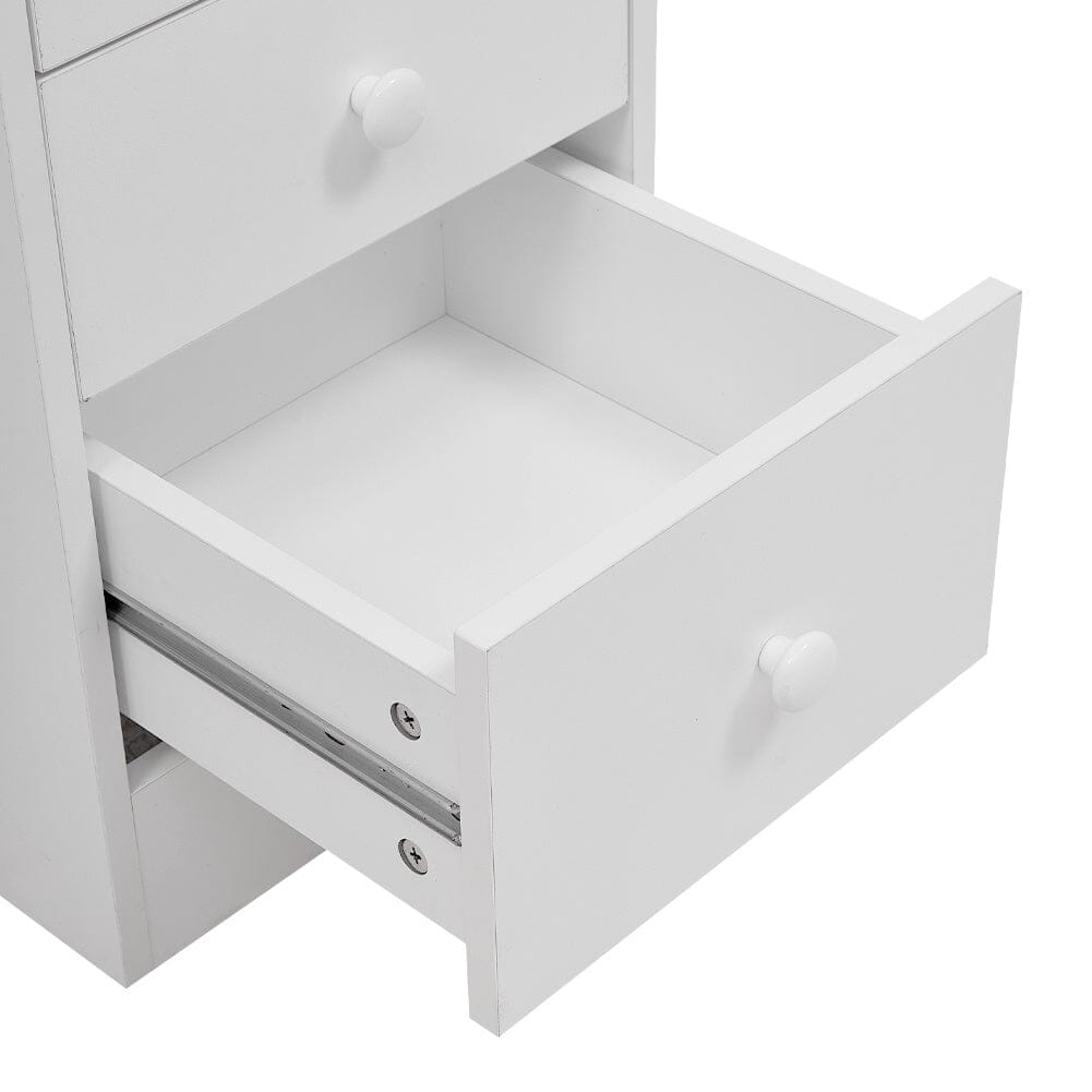 106cm White 3 Drawers Manicure Table with Metal Leg Dressing Tables Living and Home