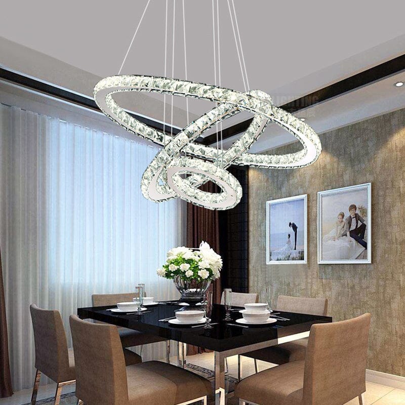 3 Rings Ceiling Light Crystal LED Chandelier Pendant Non-Dimmable Pendant Lights Living and Home