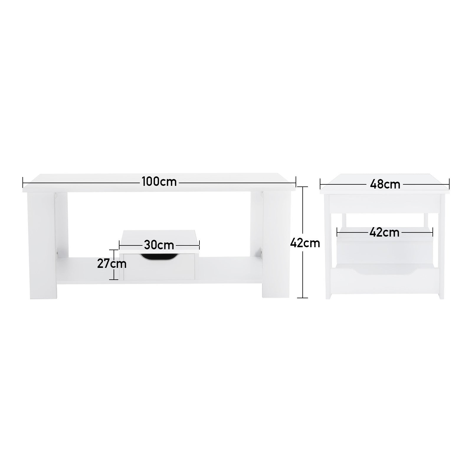 Wooden End Table Coffee Table with 1 Drawer Storage Unit End Tables Living and Home