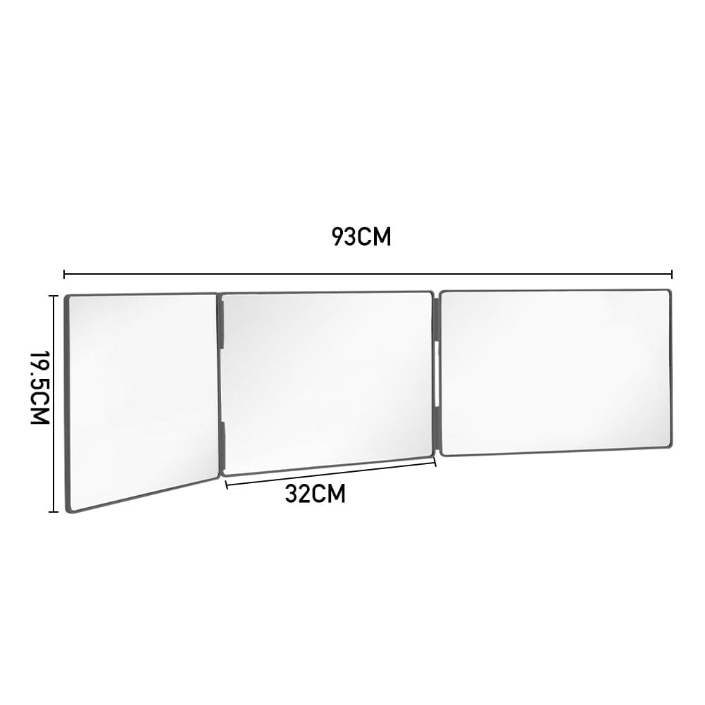 Foldable Tri-Fold Mirror with Extendable Adjustable Hanging Design for Makeup Living and Home