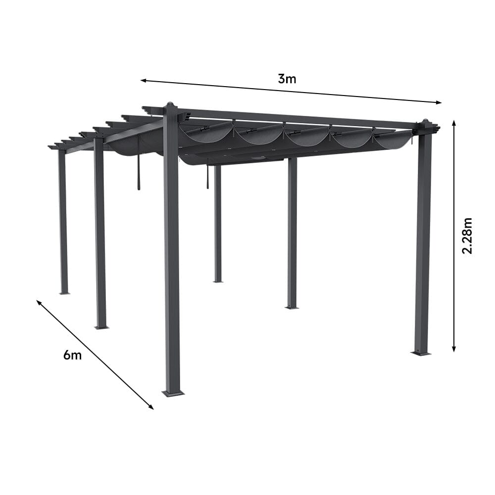Elegant Aluminum Patio Pergola with Sun-Shade Canopy Living and Home
