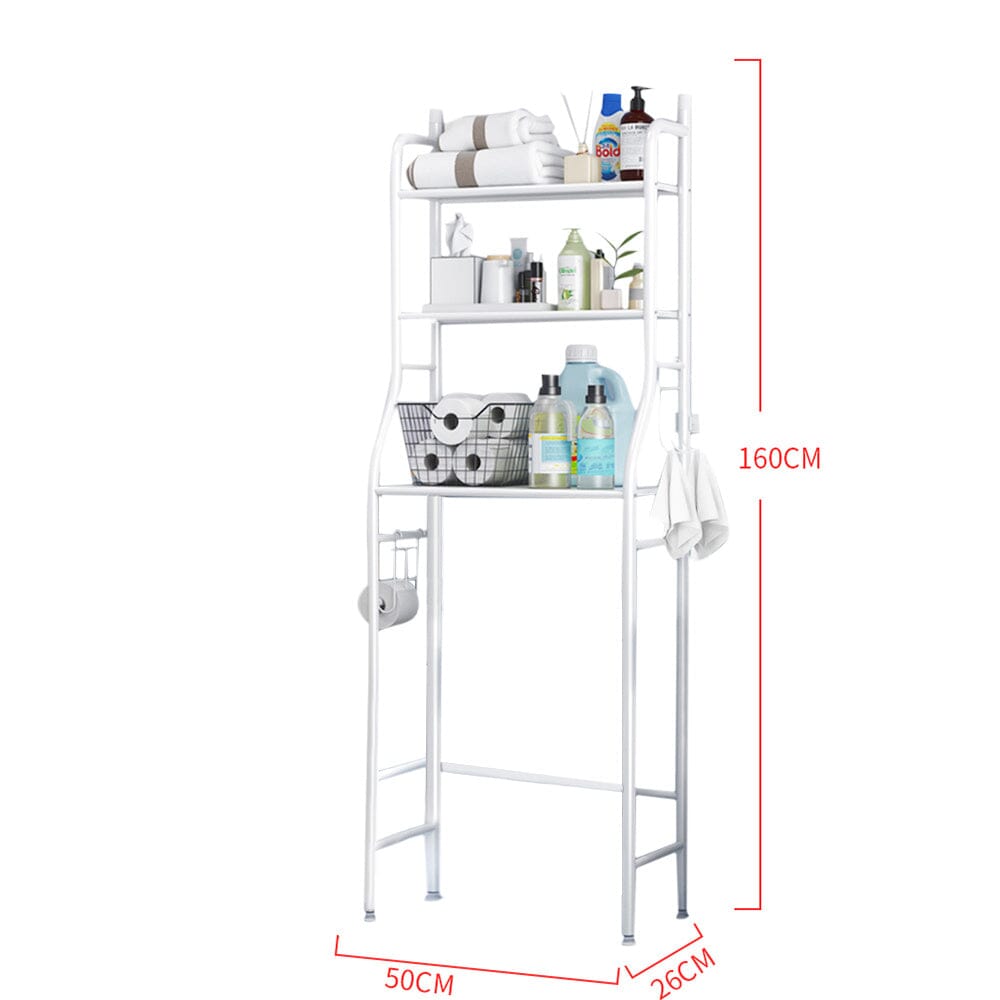 3 Tiers Metal Bathroom Organizer Over Toilet Rack Storage Shelves Shower Caddies Living and Home
