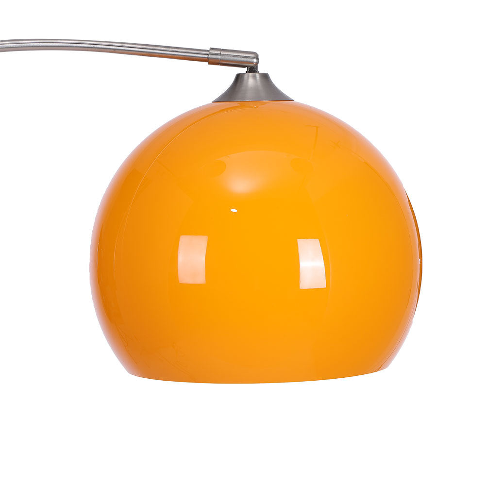 Arch Standing Floor Lamp, Orange/White Lampshade, Marble Base, Reading Light Floorlamp Living and Home