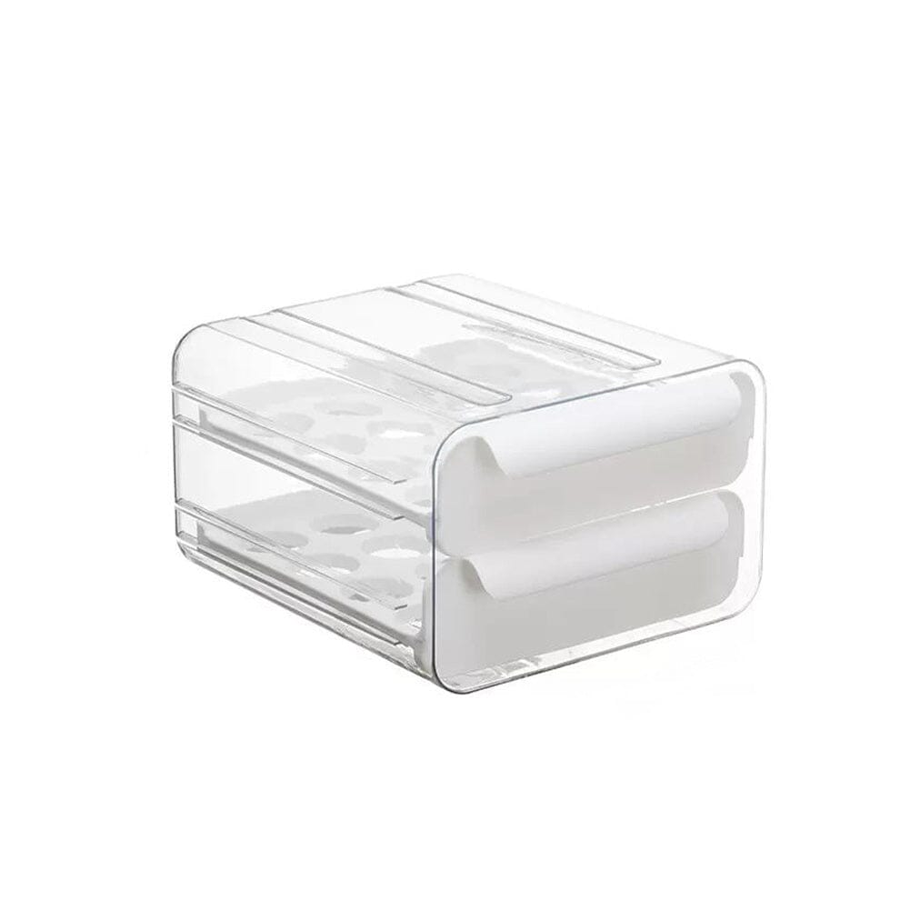 Double-layer Transparent Egg Storage Drawer Box Kitchen Storage Baskets Living and Home