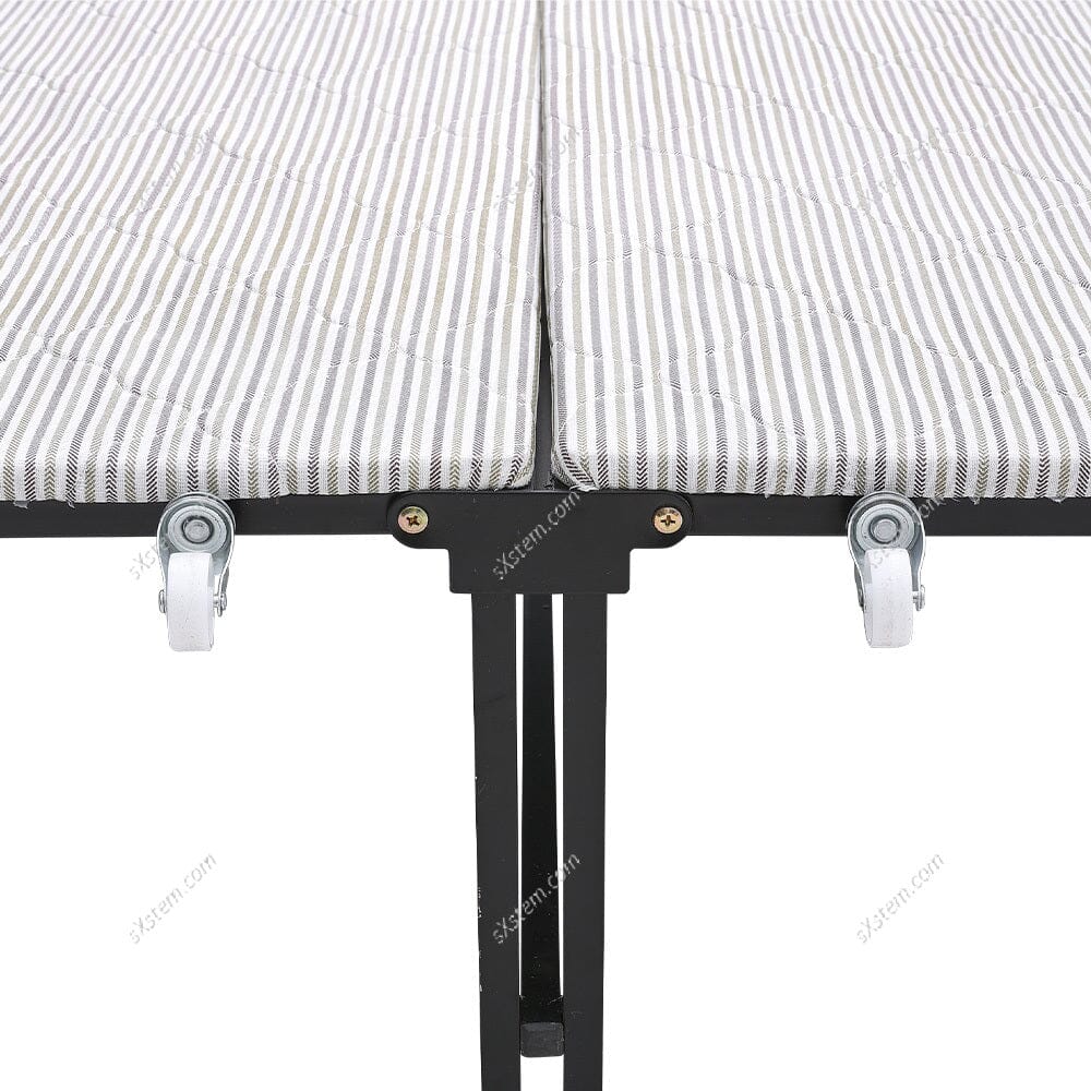 Metal Bifold Folding Bed With Wheels Living and Home