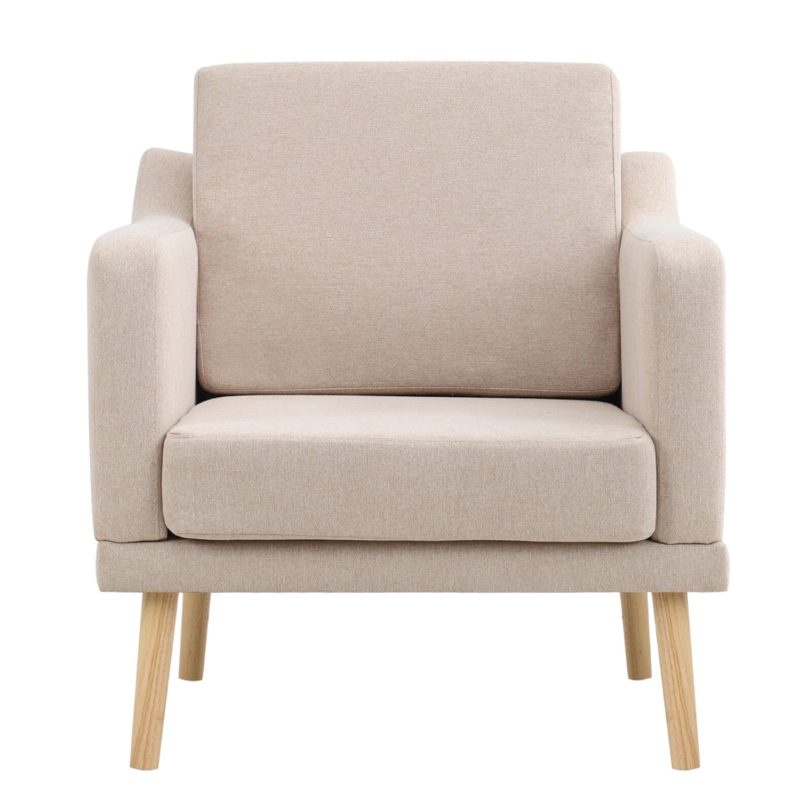 82cm Height Linen Upholstered Armchair Pebble Weave Padded Single Sofa Other Occasional Chairs Living and Home
