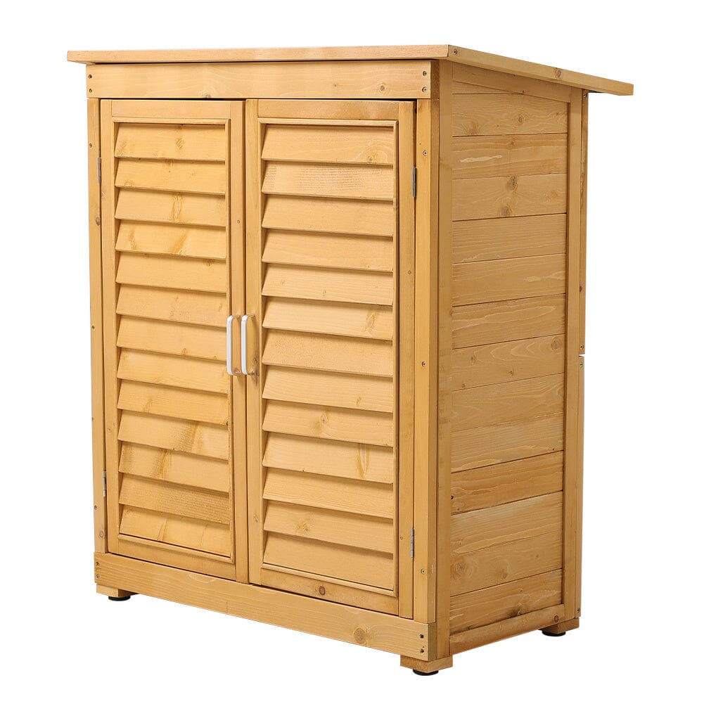 97cm H Outdoor Solid Wood Storage Cabinet Garden Tool Shed Garden Sheds Living and Home