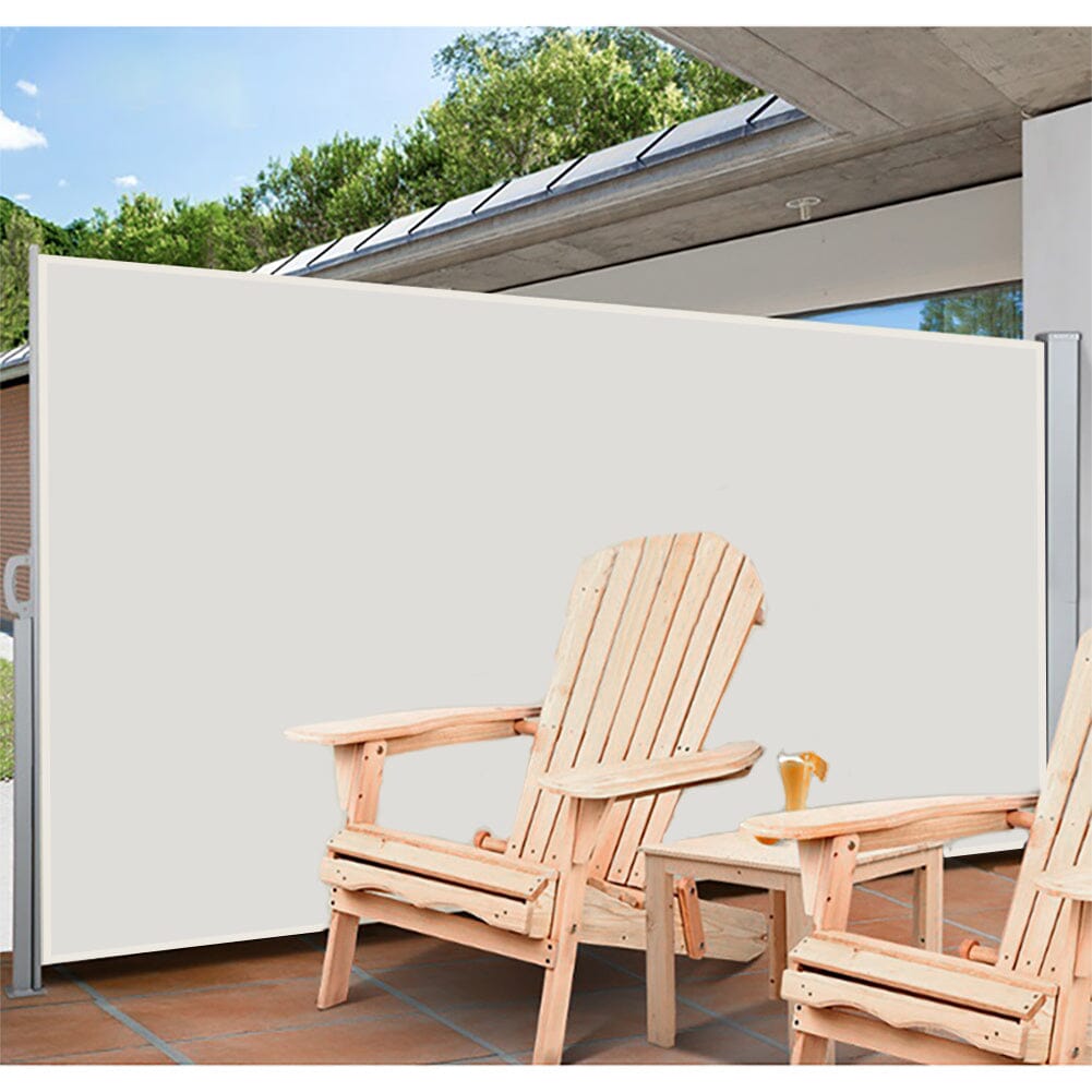 Retractable Single Side Awning - White Patio Awnings Living and Home