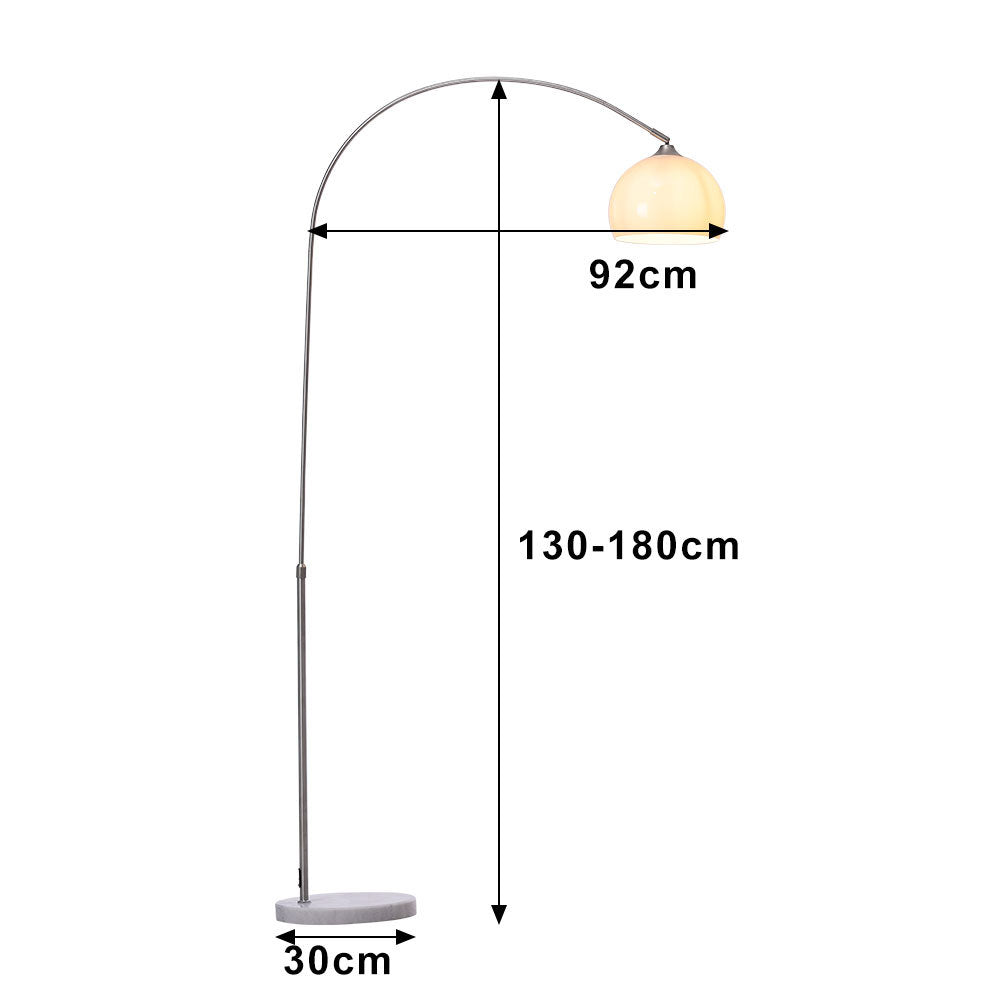 Arch Standing Floor Lamp, Orange/White Lampshade, Marble Base, Reading Light Floorlamp Living and Home