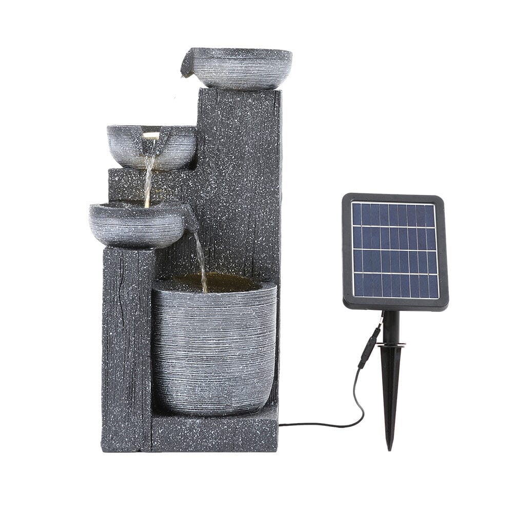 Outdoor Solar-Powered Water Fountain Rockery Decor Fountains Living and Home