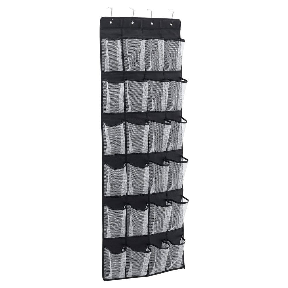 24 Pocket Fabric Door Hanging Storage Bag with Hooks Shelves & Racks Living and Home