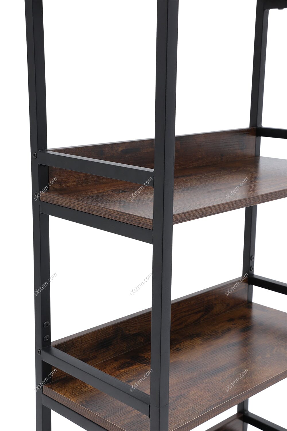 5-Tier Arched Wooden Bookcase Storage Shelf Living and Home
