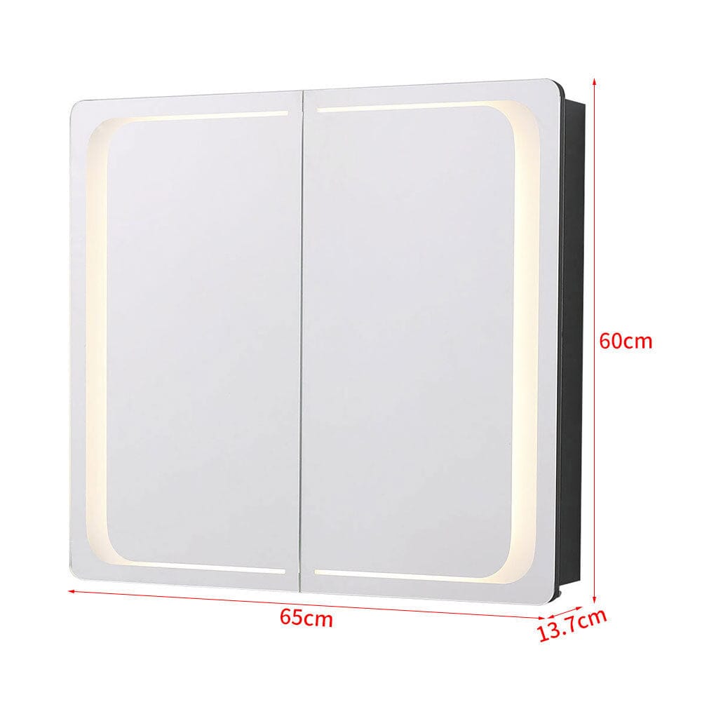 Double Door LED Bathroom Mirror Cabinet with Bluetooth Bathroom Mirror Cabinets Living and Home