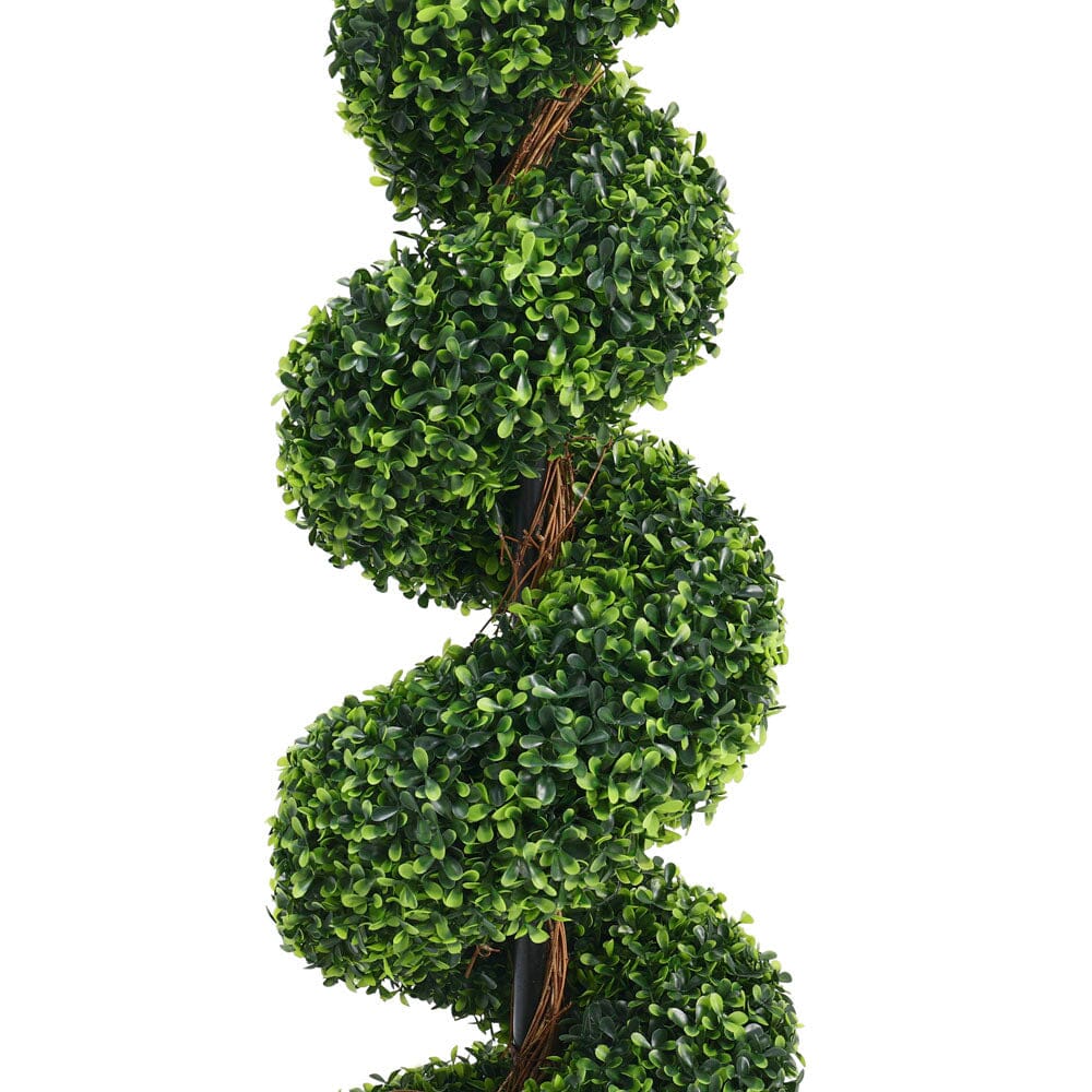 2 Pack Artificial Topiary Spiral Boxwood Tree Fake Plant Artificial Plants Living and Home