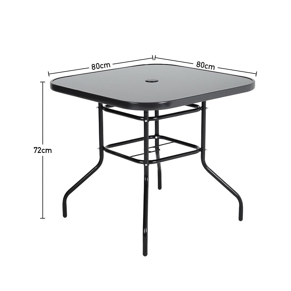 Garden Square Tempered Glass Table and Rattan Chairs GARDEN DINING SETS