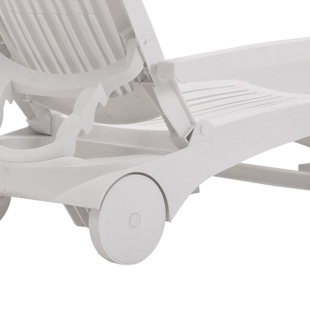 193cm D Outdoor Folding Lounge Chair Recliner with Wheels Sunloungers Living and Home