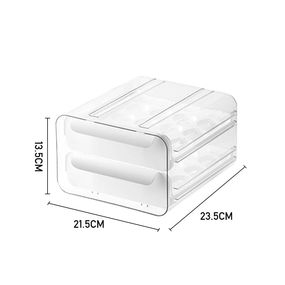 Double-layer Transparent Egg Storage Drawer Box Kitchen Storage Baskets Living and Home
