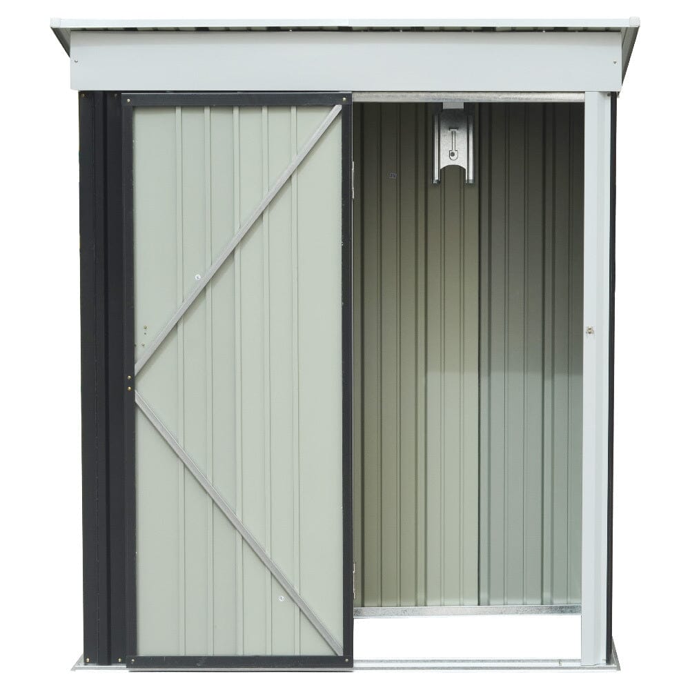 3X5 Metal Storage Shed with Rack Patio Garden Tool House Garden Sheds Living and Home