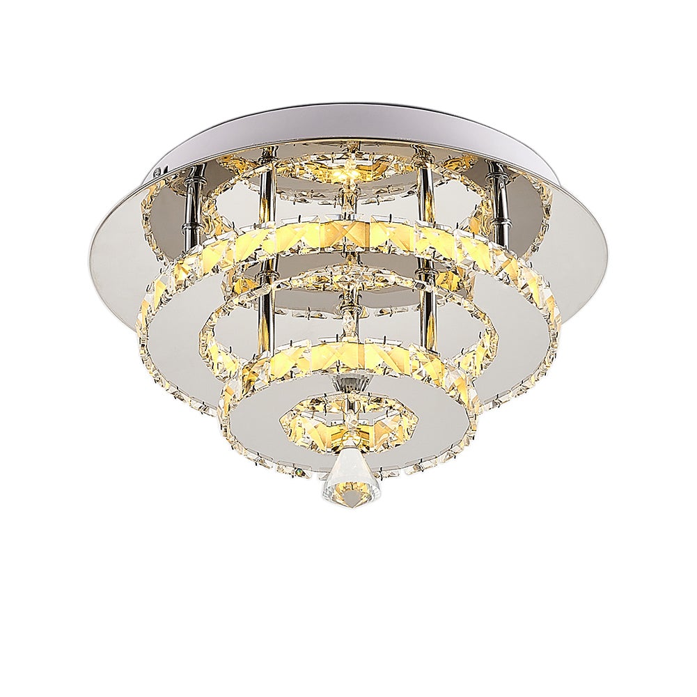 Stacked LED Ceiling Light with Crystal Rims Ceiling Light Living and Home