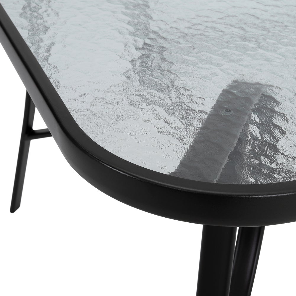Patio Table Garden Coffee Table Rectangle Dining Table with the Umbrella Stand Hole Garden Dining Table