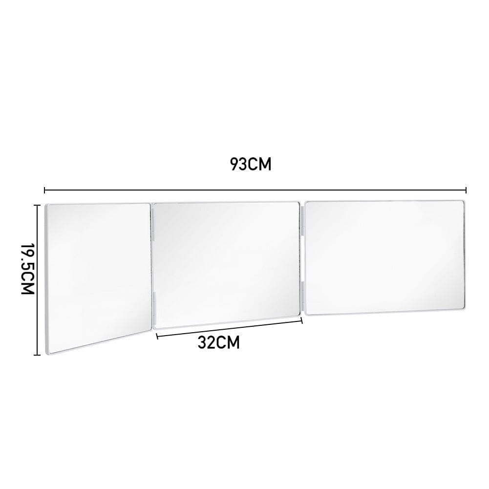 Foldable Tri-Fold Mirror with Extendable Adjustable Hanging Design for Makeup Living and Home
