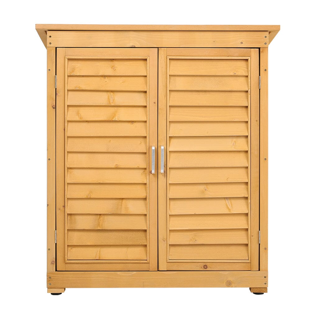 97cm H Outdoor Solid Wood Storage Cabinet Garden Tool Shed Garden Sheds Living and Home