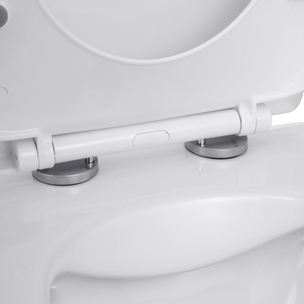 35cm W White Bathroom Wall Mounted Elongated Toilet Toilet Living and Home