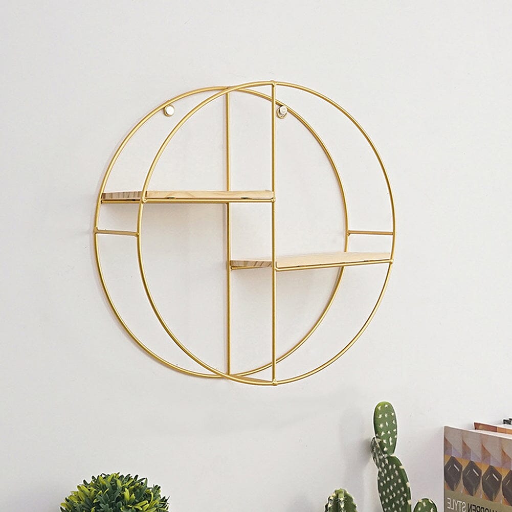 Gold Wall Hanging Storage and Display Decorative Shelf Wall & Display Shelves Living and Home