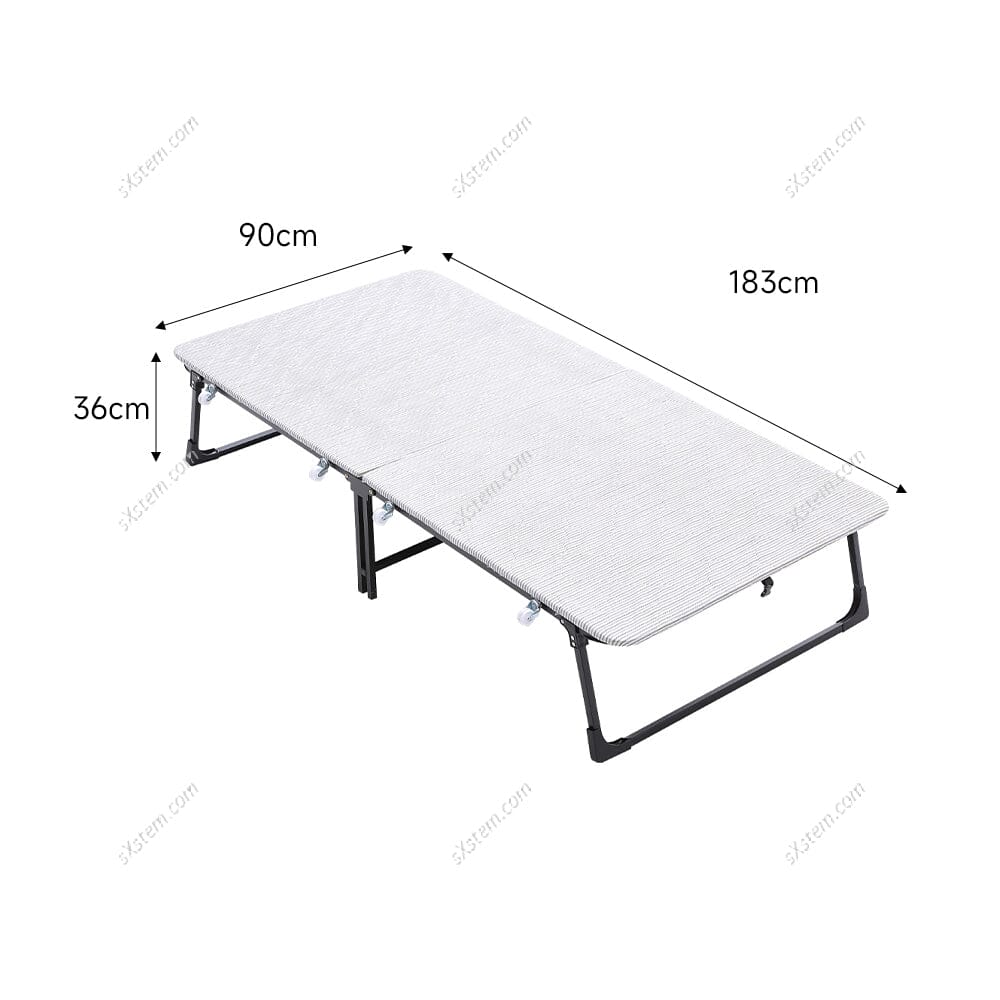 Metal Bifold Folding Bed With Wheels Living and Home