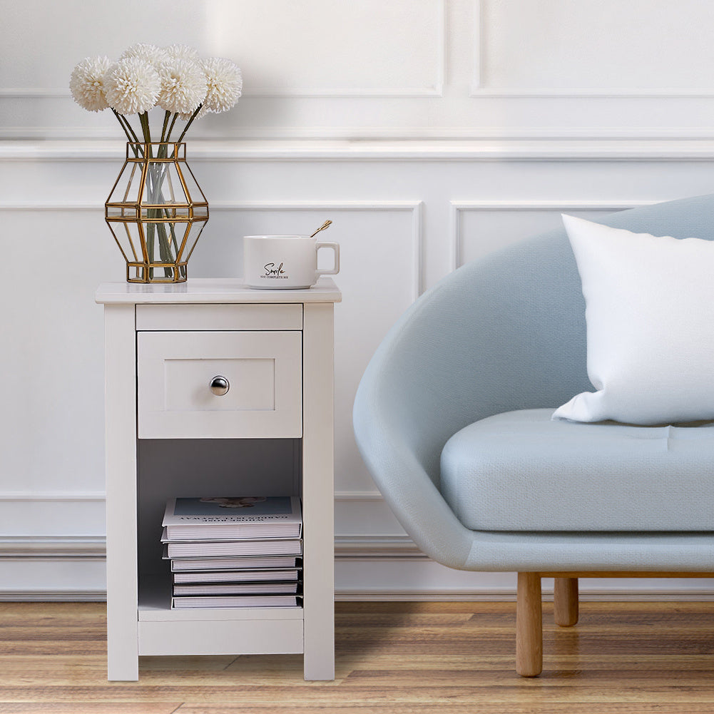 Nightstand Wooden Bedside Table Sofa End Side Table Storage Drawer Cabinet End Tables Living and Home