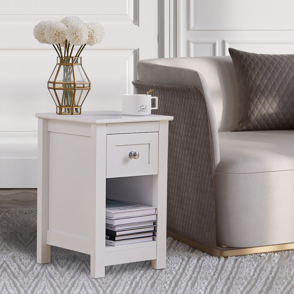 Nightstand Wooden Bedside Table Sofa End Side Table Storage Drawer Cabinet End Tables Living and Home