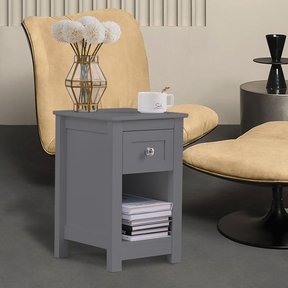 Nightstand Wooden Bedside Table Sofa End Side Table Storage Drawer Cabinet End Tables Living and Home