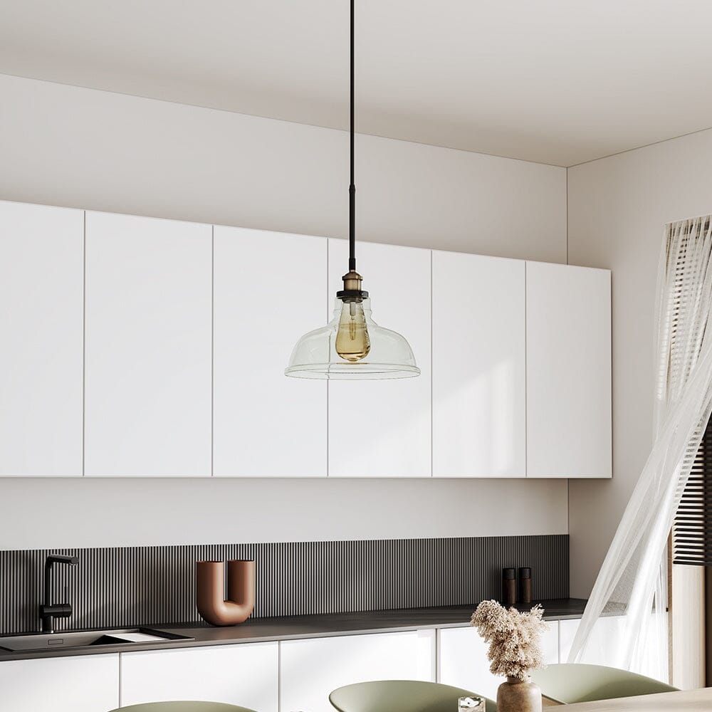 Modern Style Transparent Black Glass Single Light Pendant Light Pendant Lights Living and Home