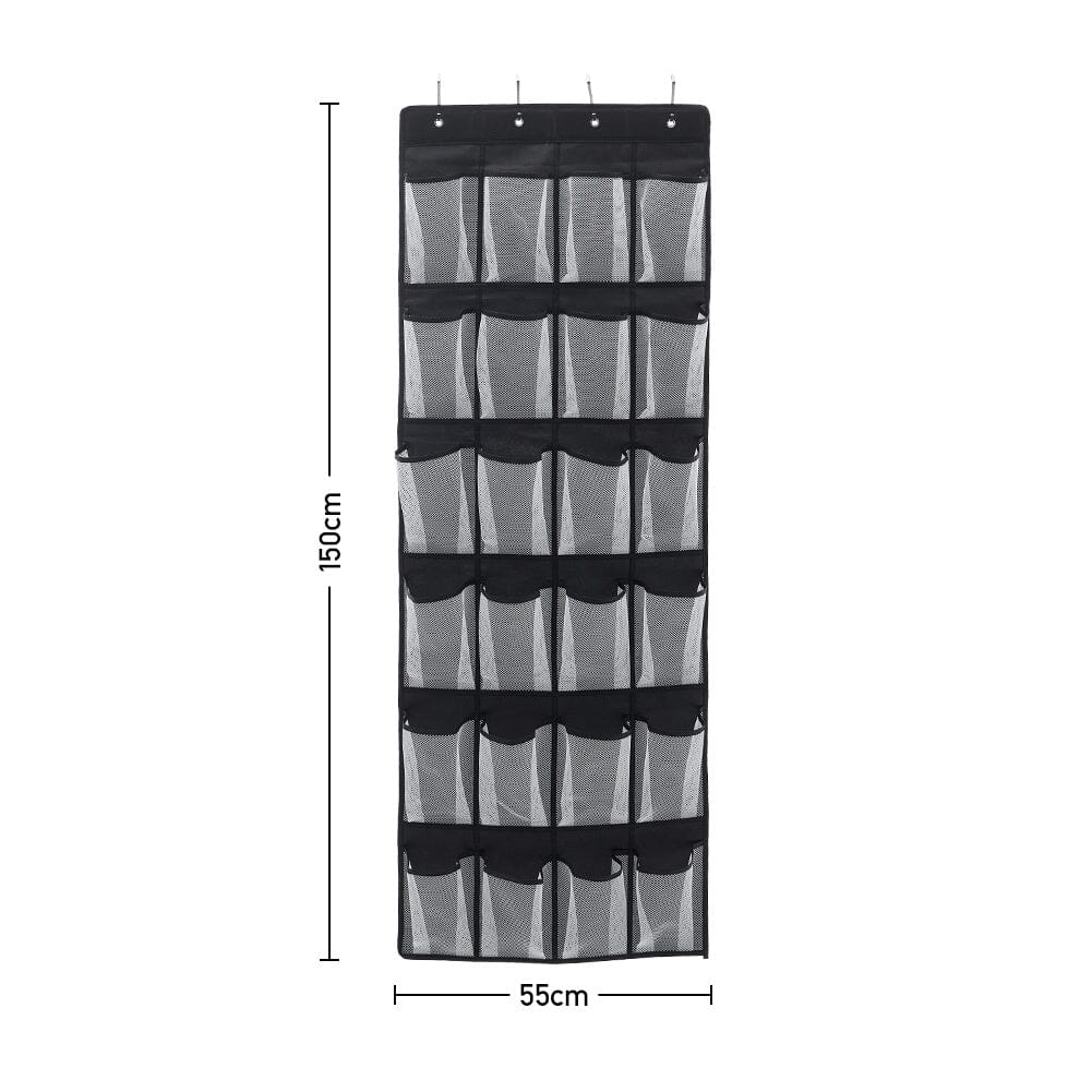 24 Pocket Fabric Door Hanging Storage Bag with Hooks Shelves & Racks Living and Home