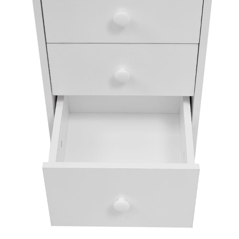 106cm White 3 Drawers Manicure Table with Metal Leg Dressing Tables Living and Home