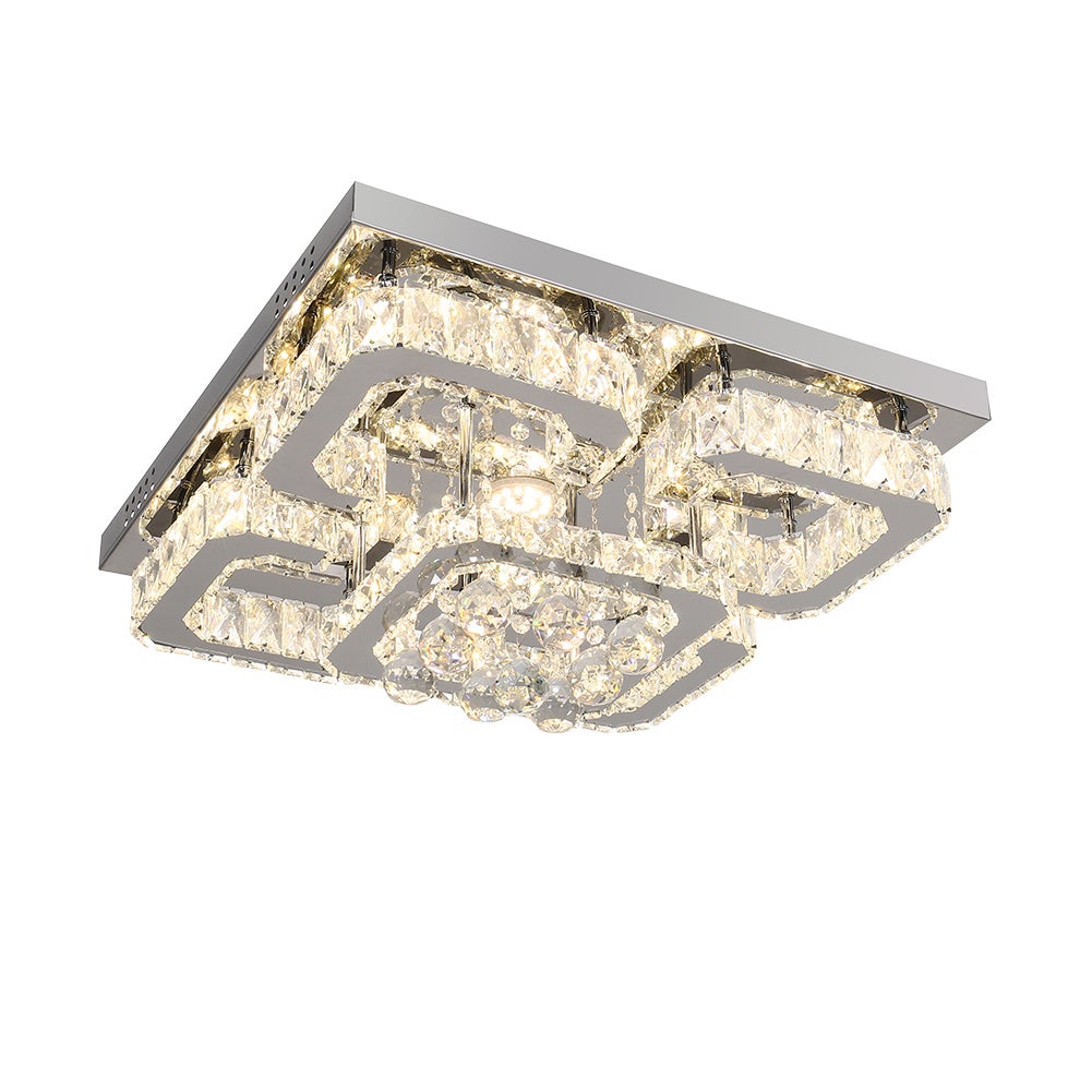 Square LED Ceiling Light with Crystal Heads Ceiling Light Living and Home