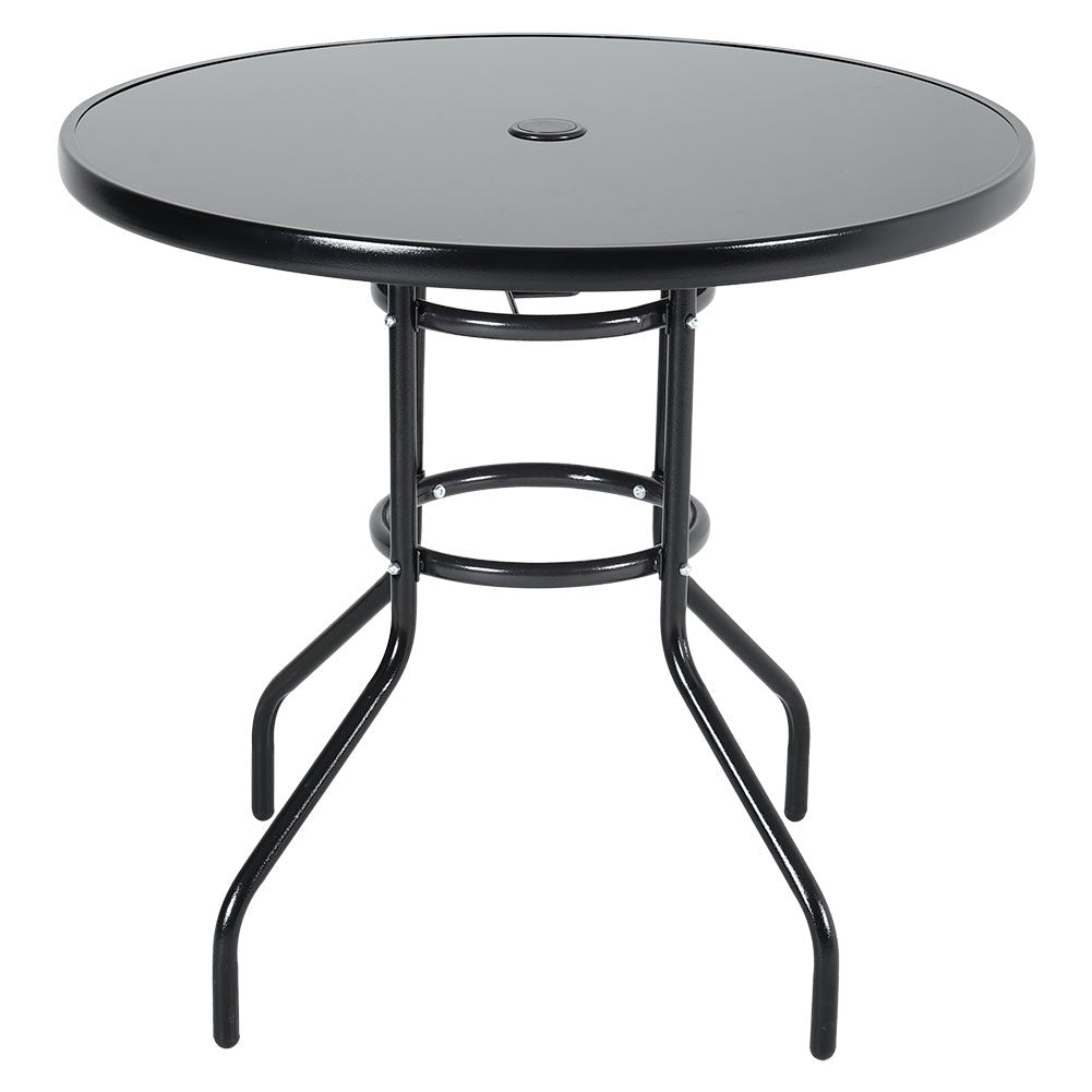 Patio Table Garden Coffee Table Dining Table with Umbrella Stand Hole Garden Dining Table