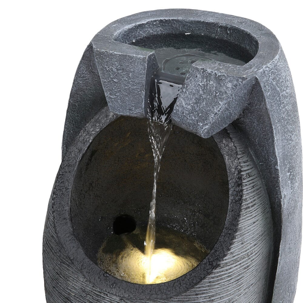 Solar-Powered Water Fountain Rockery Decor for Outdoor Living and Home
