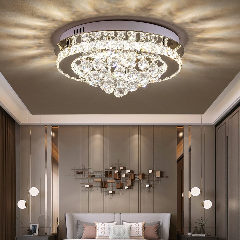 LED Ceiling Light Chandelier Lamp with Crystal Droplets Ceiling Lights Living and Home