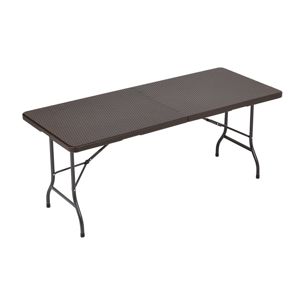 3-Piece Rattan Plastic Outdoor Folding Table Bench Set Garden Dining Sets Living and Home