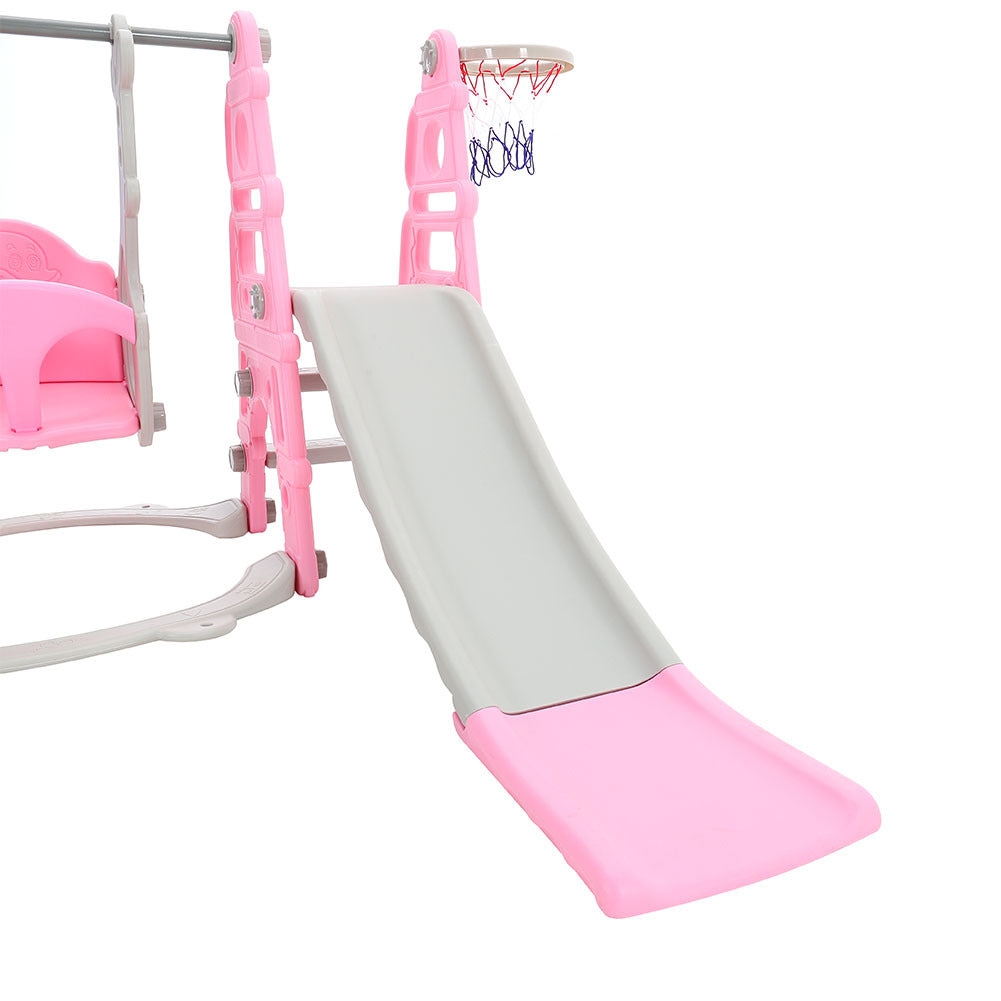 Kids Toddler Swing and Slide Set with Basketball Hoop Swing Sets & Playsets Living and Home
